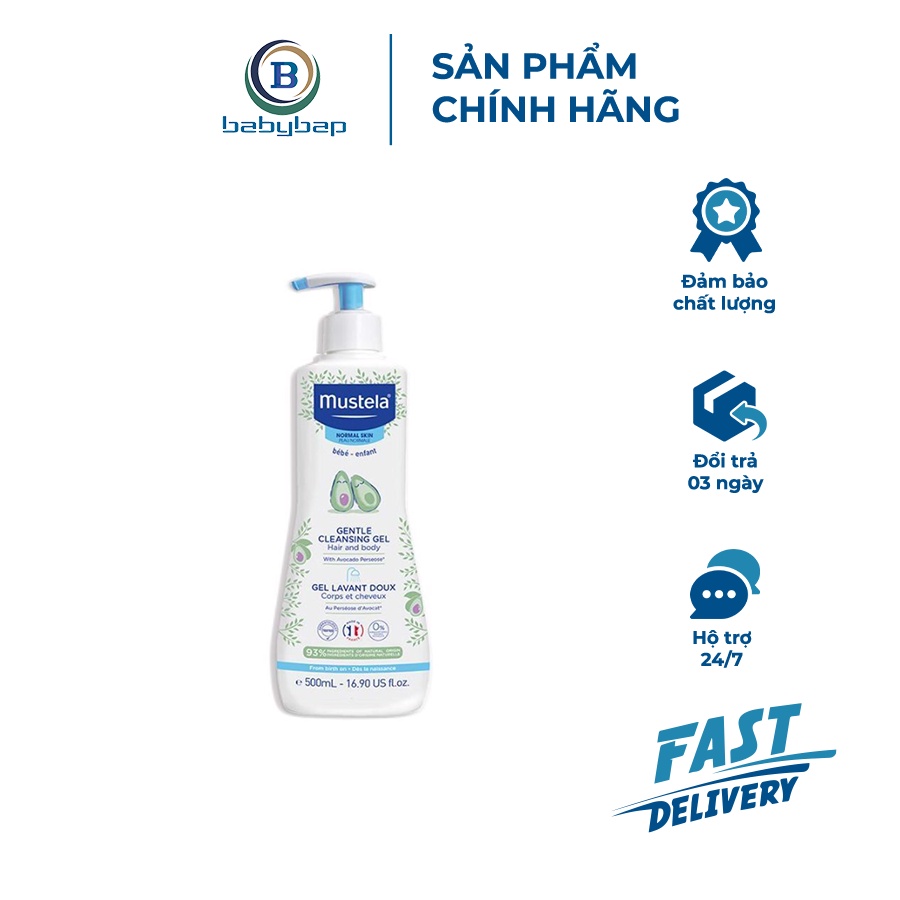 Sữa Tắm Gội Da Thường Mustela Gentle Cleansing Gel
