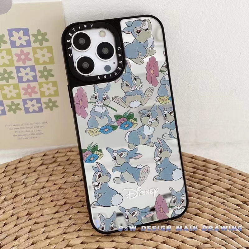 Ốp Điện Thoại Mềm Chống Sốc Tráng Gương Hình Thỏ Hoạt Hình Cho iPhone 14 13 12 11 Pro MAX XR IX XS MAX 7 8 Plus
