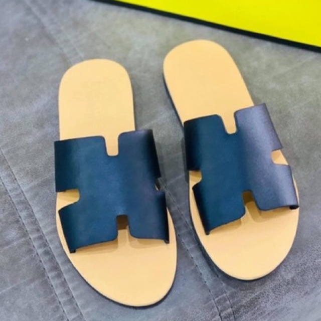 Dép Da Nam Cao Cấp Atshoes Dép chữ H Cao Cấp Da Bò Đế Caosu  Chống Nước HAT21