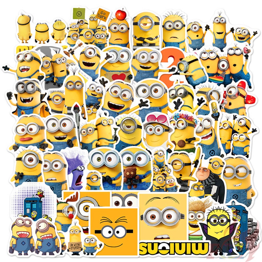 50 Cái / Bộ ❉ Hình Dán Minions ❉ Sticker Dán Tường Chống Thấm Nước Họa Tiết Doodle Hợp Thời Trang