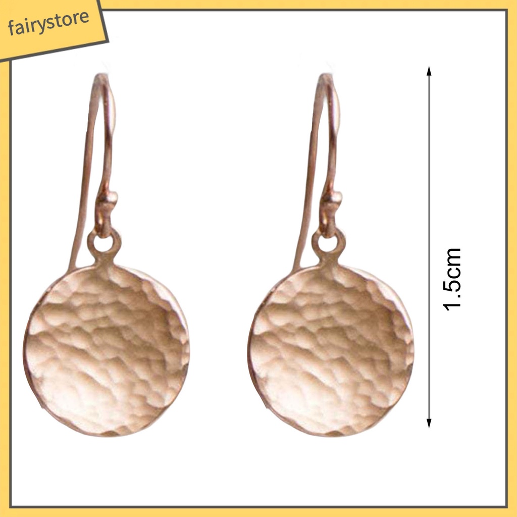 1 Đôi Bông Tai Tròn Bằng Kim Loại Mạ Màu Thời Trang Tiệc Cưới