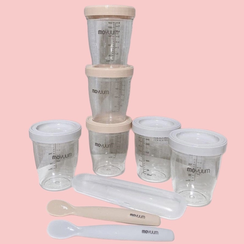 [combo 3 cốc trữ] Cốc trữ thức ăn dặm Moyuum/ muỗng moyuum Hàn quốc size 130ml, 180ml, 240ml