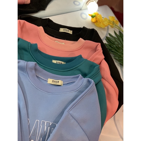 Áo Sweater nỉ trần bông in chữ LOS dáng thụng (KÈM ẢNH THẬT)