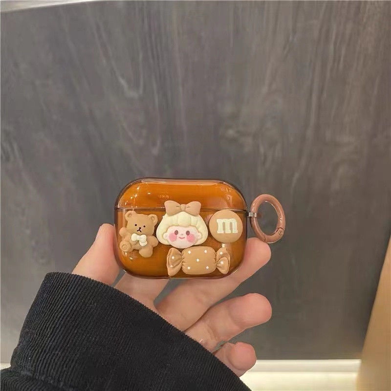 Vỏ bảo vệ hộp sạc tai nghe không dây bluetooth Airpods 1 / 2 / 3/ Pro hình dạng kẹo candy xinh xắn