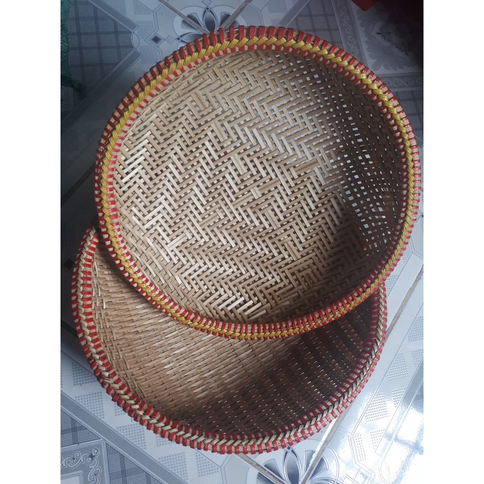 combo (1 rổ tre+ 1 rá tre) 30 cm
