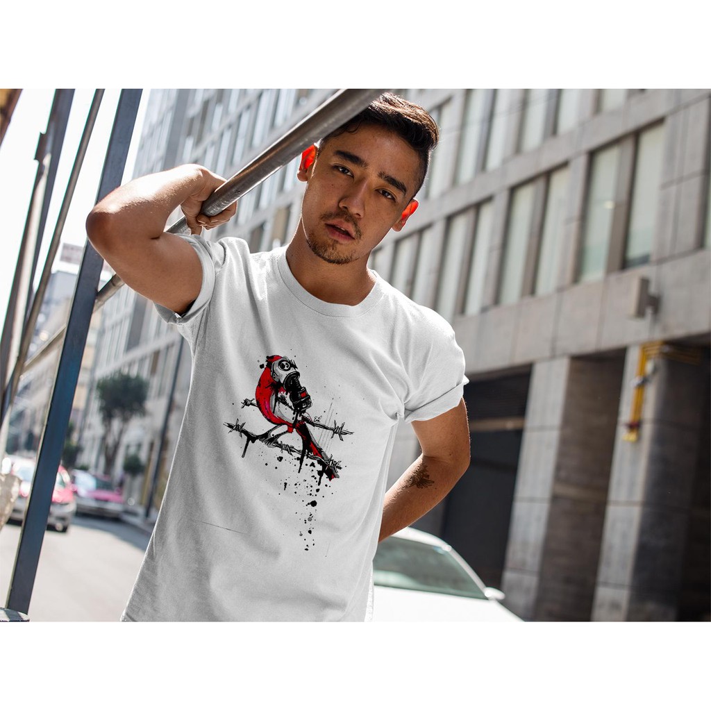 Áo thun nam in hình chim phong cách