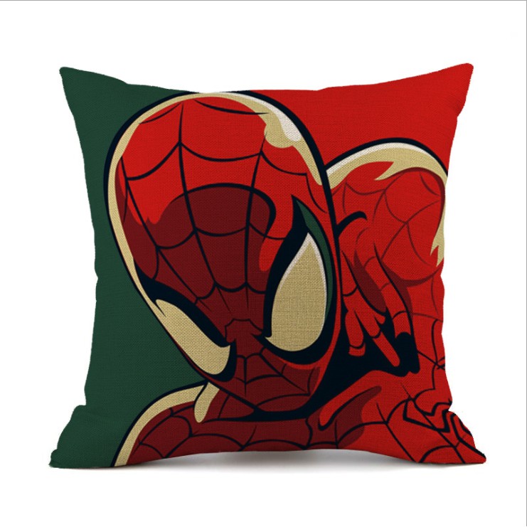 45*45CM Cotton Linen Backrest Pillow Cushions Covers Pillowcase Bedding Marvel(Pillow not included）