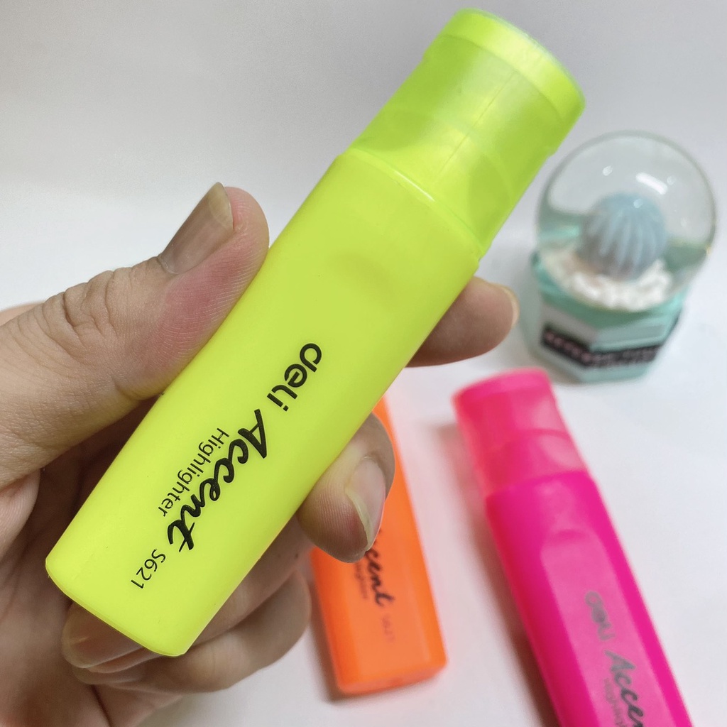 Bút Highlight Deli dạ quang, bút đánh dấu ghi nhớ dòng nhiều màu bắt mắt