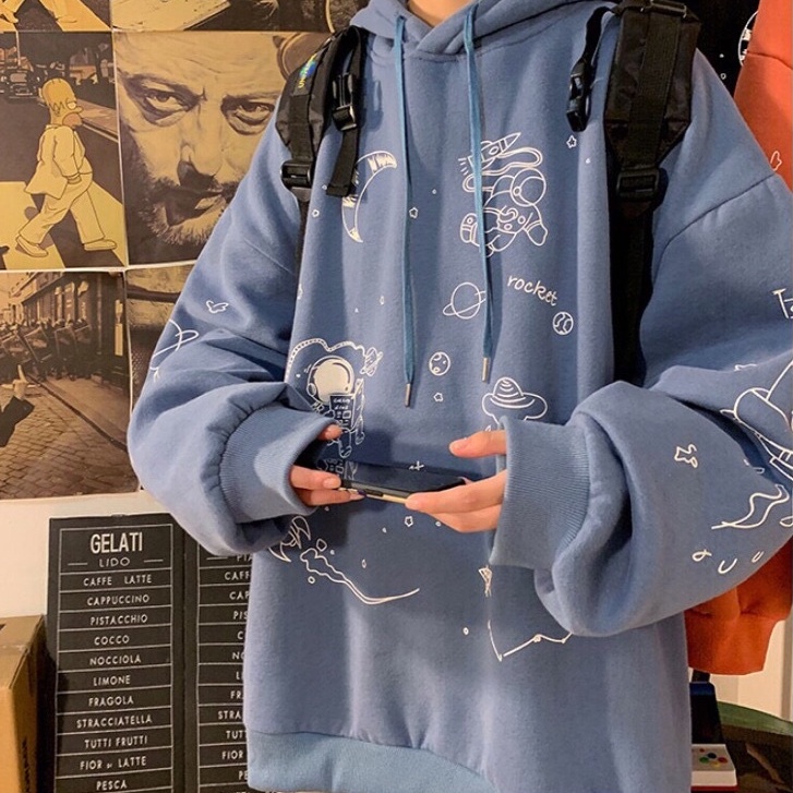 Áo hoodie nỉ unisex gấu in toàn thân siêu hót hàng chuẩn đẹp dáng rộng