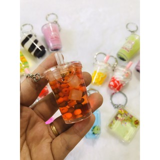 Móc khóa trà sữa, kem cute