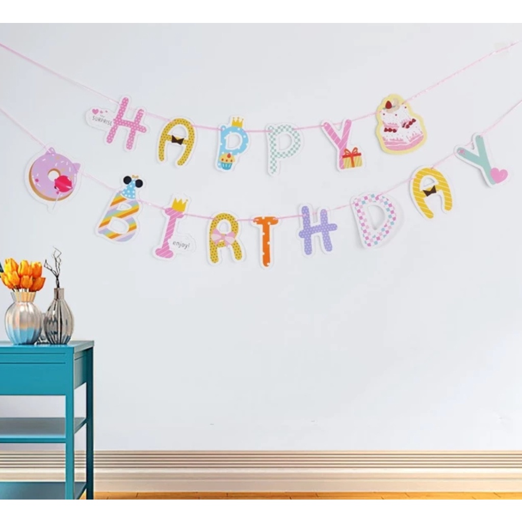 Dây HAPPY BIRTHDAY chủ đề hoạt hình mẫu mới 2022