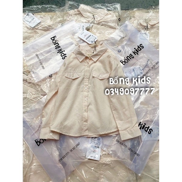 Áo Sơ Mi Bé Gái Túi Nắp Be Cát ZR