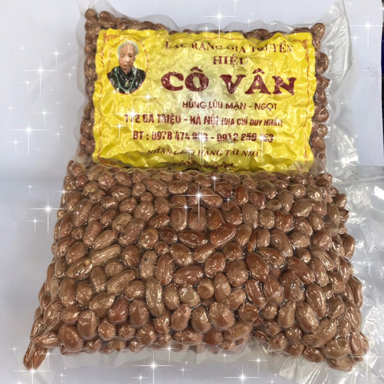 10 gói Lạc đỏ rang húng lìu Cô Vân chính hiệu loại 500 gam. thơm giòn siêu ngon, đặc sản Hà Nội
