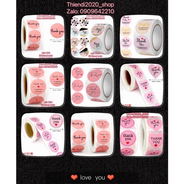 TEM_Tem dán chữ " Thank you" >