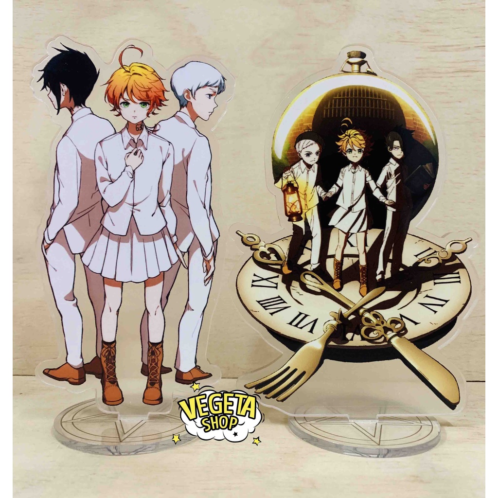 Mô Hình Tượng Standee Acrylic Mica 2 mặt - Miền đất hứa The Promised Neverland - Normal Emma Ray Isabella - 16cm