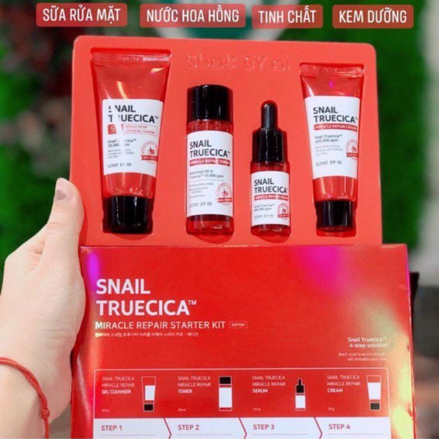 [Tách Set] Bộ Kit 4 Món Phục Hồi Da Cải Thiện Sẹo Lõm Some By Mi Snail Truecica Miracle Repair Starter Kit