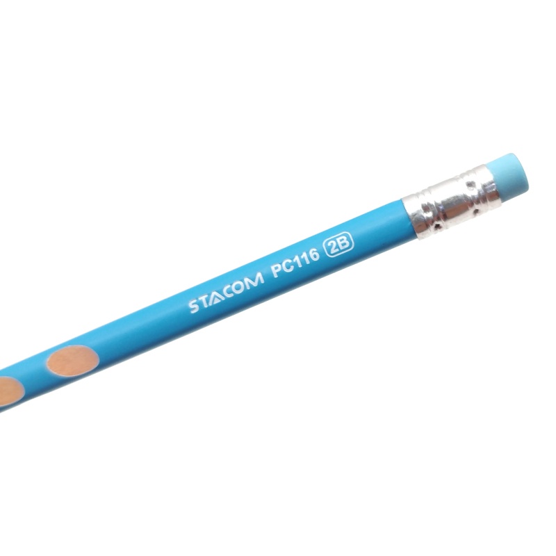 Vỉ 5 Bút Chì Gỗ Định Vị Có Tẩy Graphite 2B - Stacom VPC116P-2B (Tặng Kèm 1 Bút PC116P-2B)