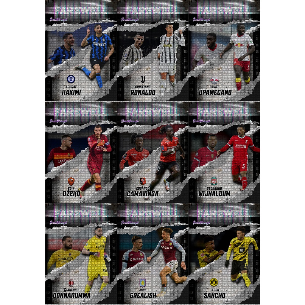 Thẻ Cầu Thủ Bóng Đá SKY Card FAREWELL | Ronaldo Hakimi Upamecano Camavinga Wijnaldum Sancho Grealish Donnarumma Dzeko