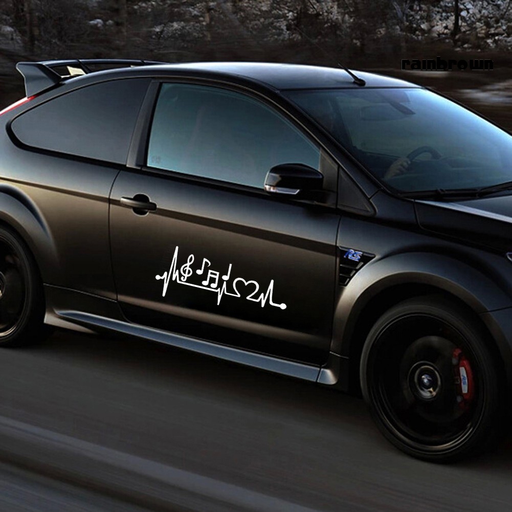 Sticker dán trang trí xe hơi hình nhịp tim và nốt nhạc độc đáo