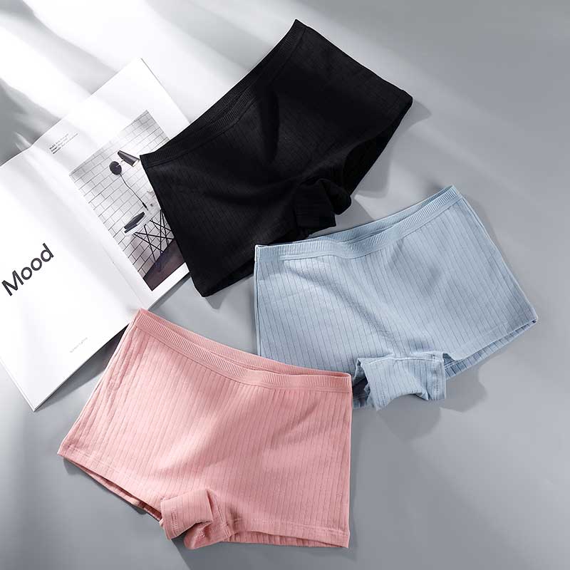 Quần lót short bằng cotton ren lưng vừa liền mạch kiểu tổ ong ren gợn sóng kháng khuẩn dành cho nữ | BigBuy360 - bigbuy360.vn