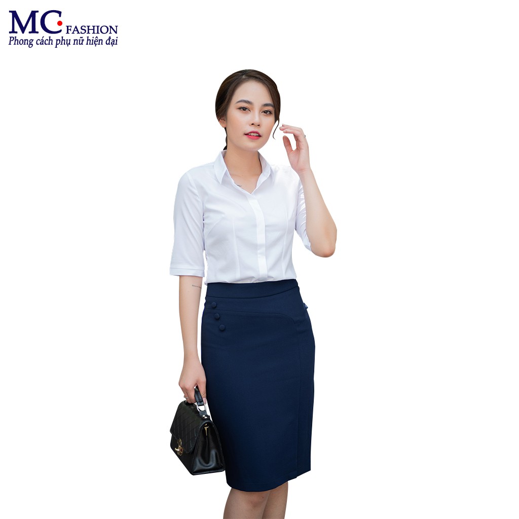 Áo sơ mi nữ trắng tay lỡ mc fashion a280