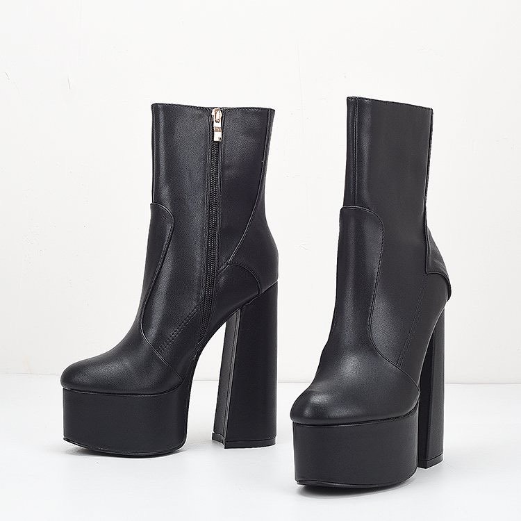 [Ảnh Thật[ Giày Bốt Đế Đúp Gót Cao 15 Phân Hack Chiều Cao Hot Trend 2022 [AdorablexBeautiful]