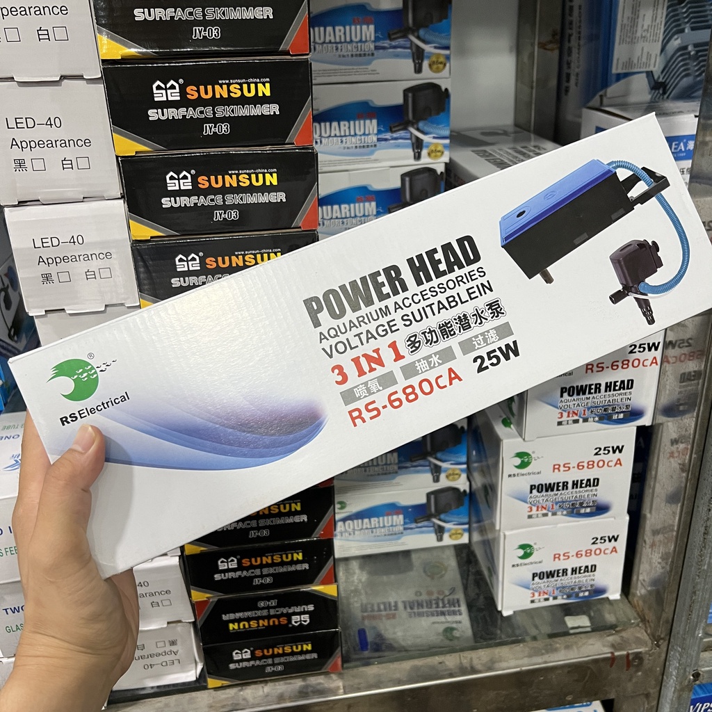 Máy bơm 3 trong 1 lọc nước bể cá RS-680cA