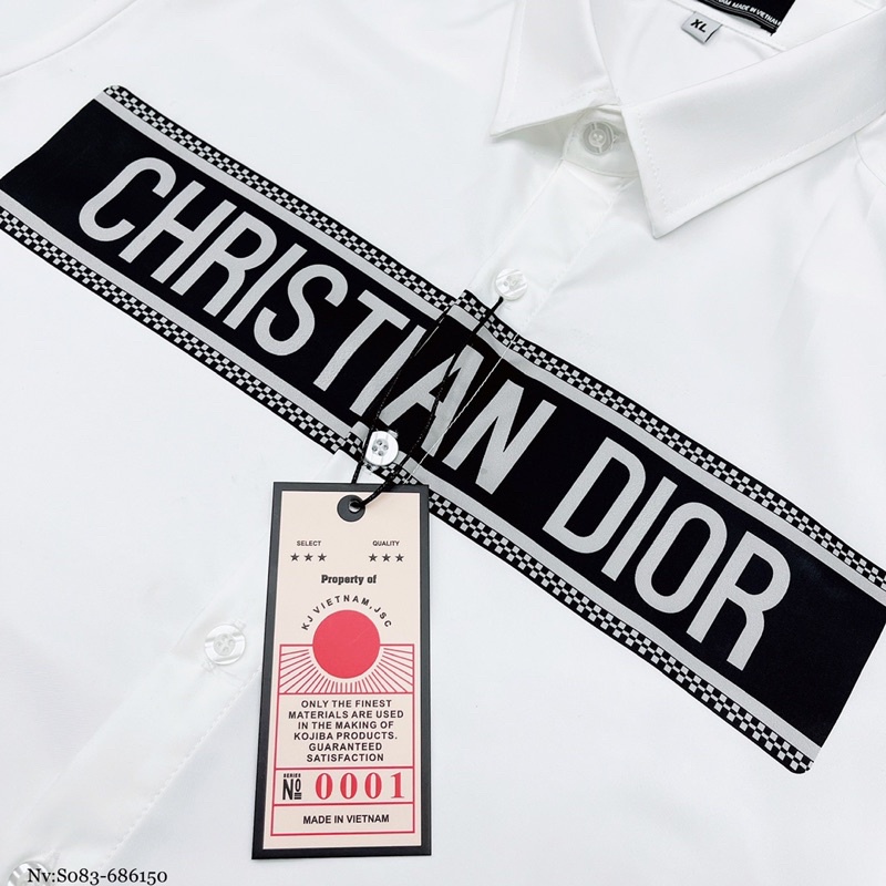 Áo sơ mi trắng nam CD dài tay phối dập vạch chữ ngực đơn giản chất vải lụa mềm mịn cao cấp SM44P