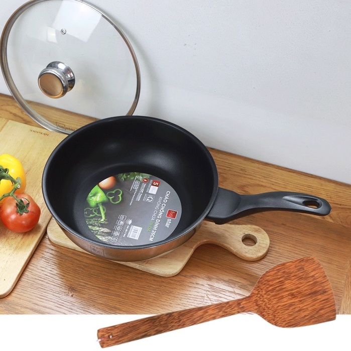 Chảo chống dính sâu lòng fivetstar cao cấp 24/26/28 cm tặng kèm nắp kiếng
