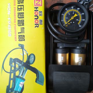 Bơm đạp chân Honor đa năng 2 xy-lanh cao cấp hàng chính hãng