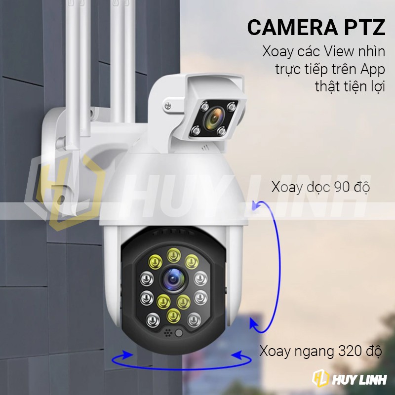 CAMERA IP ICC CP11-12-2 PTZ - DUAL LENS CAMERA 12 LED- ( PHẦN MỀM YCC365 PLUS)