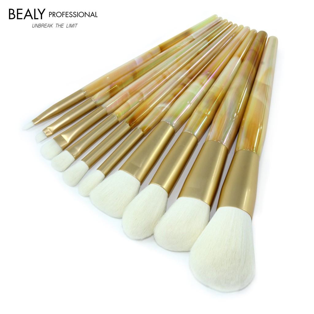 Bộ Cọ Trang Điểm Cá Nhân Cán Vàng BEALY 10C