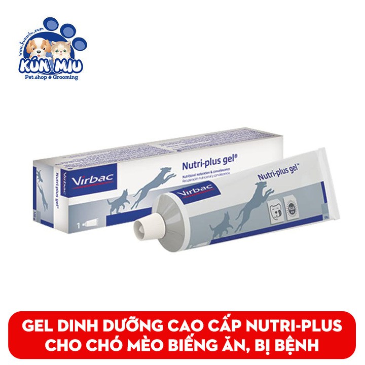 Gel dinh dưỡng cho chó mèo VirBac Nutri Plus bổ sung dinh dưỡng cho chó mèo bệnh biếng ăn gầy gọc