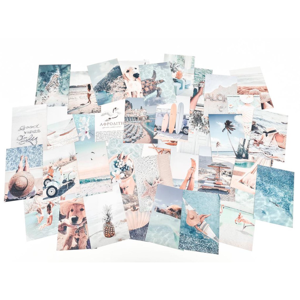 12 tấm Wall Collage  keo sẵng dán tường trang trí phòng ngủ - theme xanh tím than nước