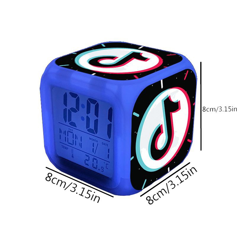 Tik Tok LED Alarm Clock Multi-Function 7 Color Change Digital Luminous Kids Gift