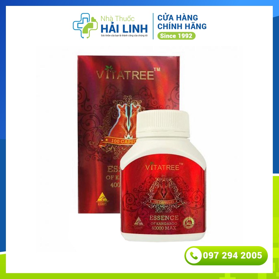 Viên uống tăng cường sinh lý nam Vitatree Essence of Kangaroo 40000 Max⚡Tặng quà⚡Nhập khẩu Úc giúp bổ thận tráng dương