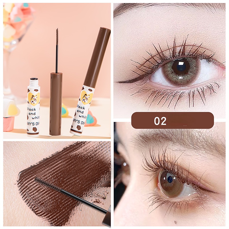 Mascara Đầu Mỏng Không Dễ Nhòe Giúp Làm Dày Và Uốn Cong Lông Mi Họa Tiết Chấm Bi