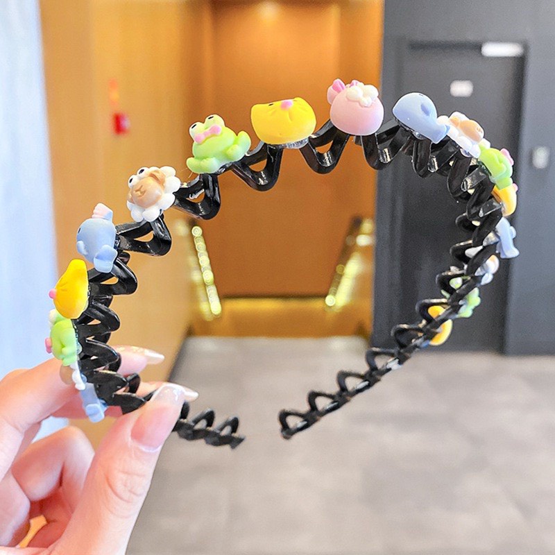 Băng đô cài tóc lượn sóng đính sticker nổi hình hoạt hình chống trượt cho bé - Bờm tóc - Cài Tóc - Dumi Shop