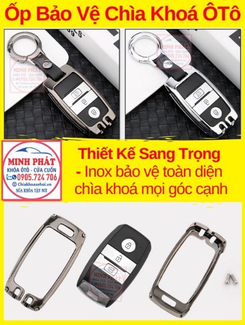 Vỏ Ốp Inox Bảo Vệ Chìa Khoá xe Ô Tô Kia K3 Morning Rondo Forte Cerato