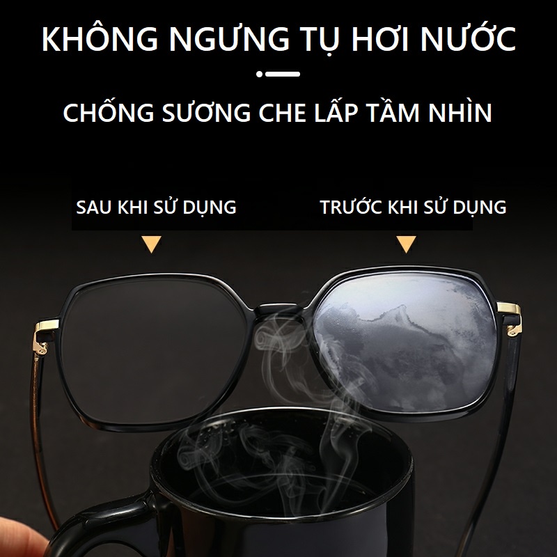 Khăn lau kính nano chống bám hơi nước hộp 100 miếng, giấy lau kính chống mờ che lấp tầm nhìn