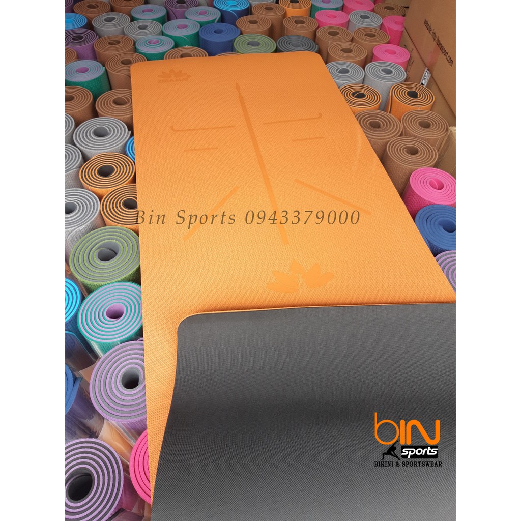 Thảm Tập Gym Yoga Định Tuyến TPE ZERAMAT 6mm Chống Trơn Trượt - Tặng Dây Cột Và Túi Đựng Cao Cấp Bin Sports TT001