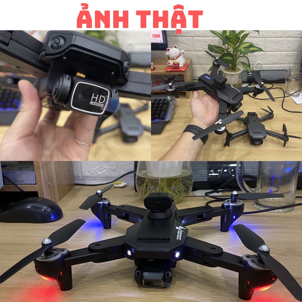 Flycam điều khiển từ xa P9 - playcam mini giá rẻ trang bị camera kép 4k, cảm biến chống va chạm trên không, pin 2500mAh