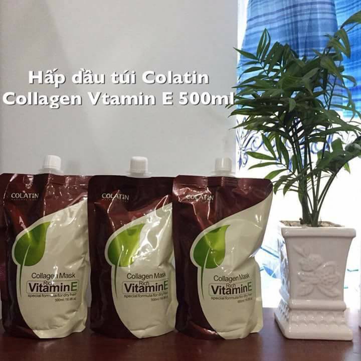 Hấp Dầu, Ủ Tóc  Phục hồi Tóc cao cấp Collagen Colatin Mask siêu mềm mượt tóc 500ml Ý