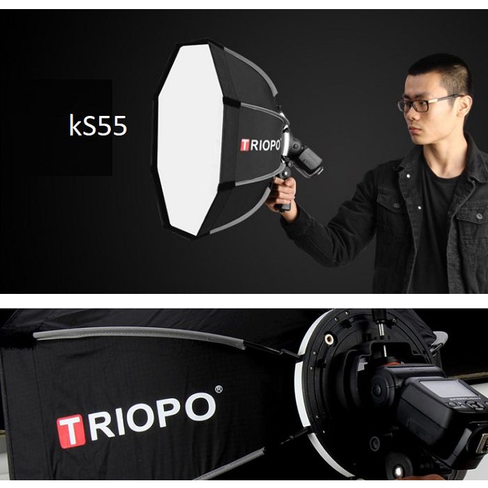 SOFTBOX BÁT GIÁC TRIOPO KS55 CHO ĐÈN FLASH SPEEDLITE