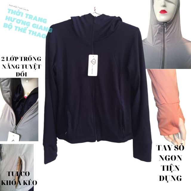 Áo chống nắng 2 lớp nữ hàng vải thông hơi kim cương | BigBuy360 - bigbuy360.vn