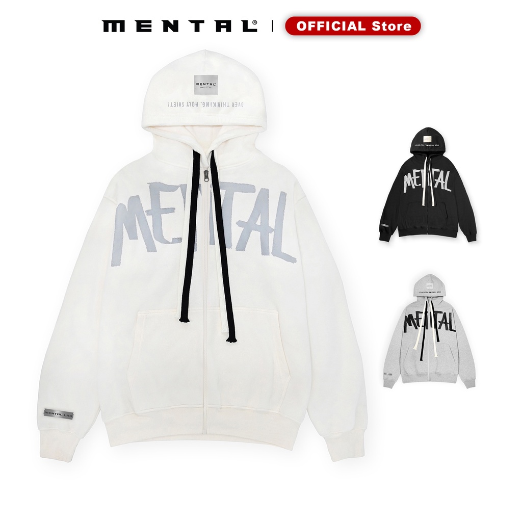 Áo Hoodie Zip MENTAL® Printed Logo