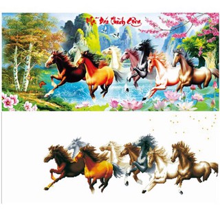 Tranh đính đá Mã Đáo Thành Công Vs016 (107x50) chưa đính