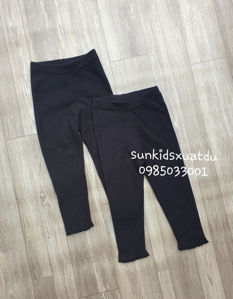 Quần legging gấu ren đen