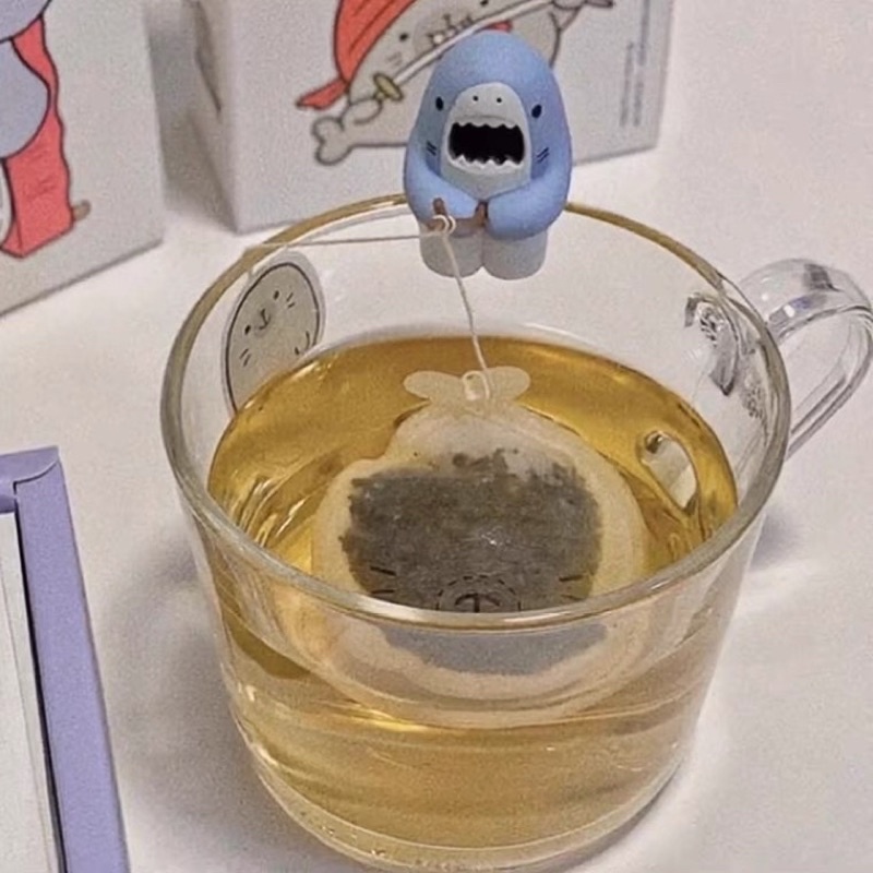 (HÀNG XỊN LOẠI 1] Móc treo túi trà hình cá mập dễ thương dùng để gắn lên ly cho xinh thích hợp decor trang trí