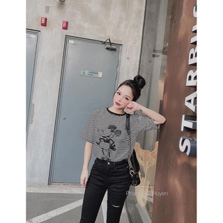 ÁO PHÔNG NỮ MK KẺ NGANG SIÊU HOT (ẢNH THẬT )